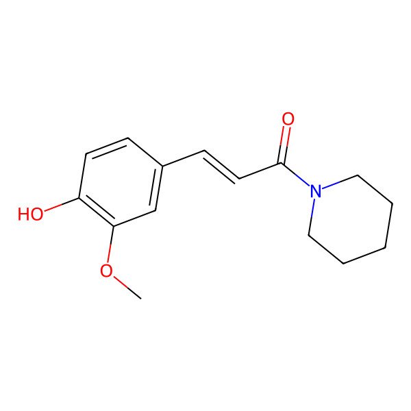 2D Structure of 3-(4-Hydroxy-3-methoxyphenyl)-1-(piperidin-1-yl)prop-2-en-1-one