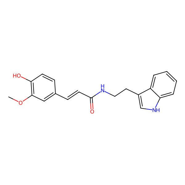 2D Structure of 3-(4-Hydroxy-3-methoxyphenyl)-N-[2-(1H-indol-3-yl)ethyl]-2-propenamide