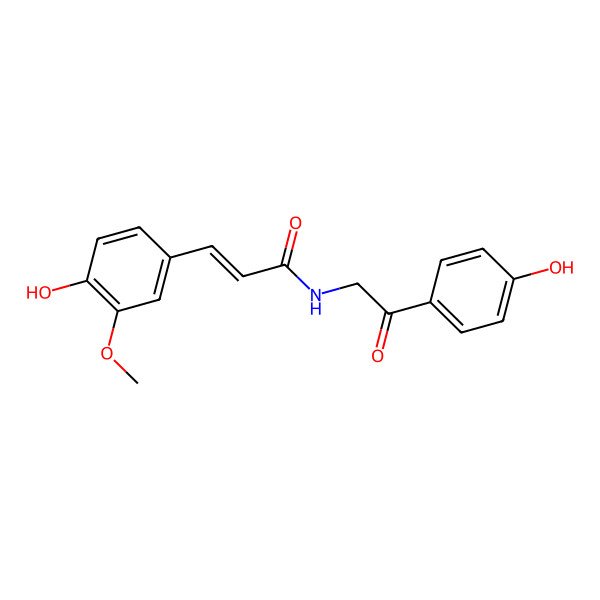 2D Structure of 3-(4-hydroxy-3-methoxyphenyl)-N-[2-(4-hydroxyphenyl)-2-oxoethyl]prop-2-enamide