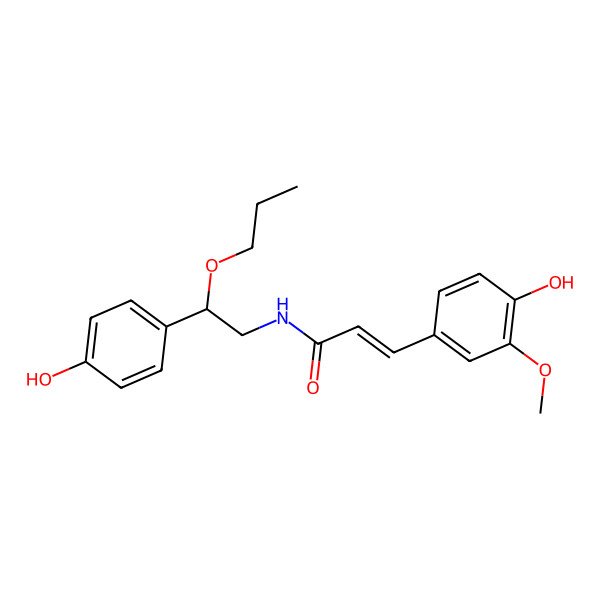 2D Structure of 3-(4-hydroxy-3-methoxyphenyl)-N-[2-(4-hydroxyphenyl)-2-propoxyethyl]prop-2-enamide