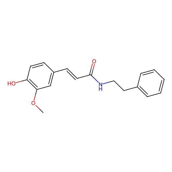 2D Structure of 3-(4-hydroxy-3-methoxyphenyl)-N-(2-phenylethyl)prop-2-enamide