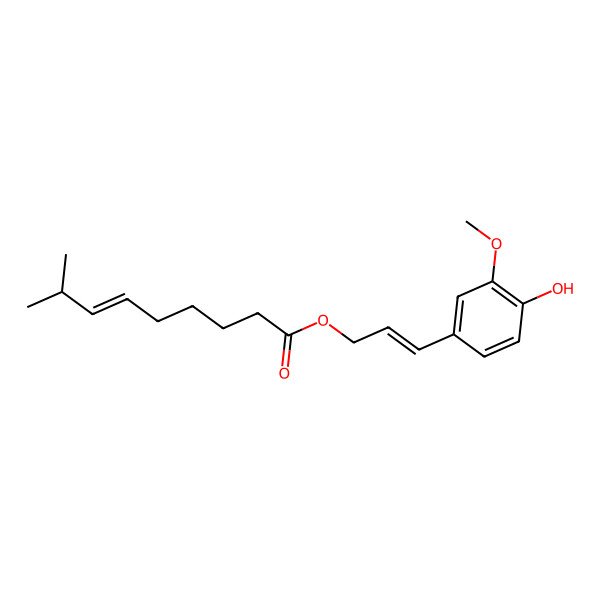 2D Structure of 3-(4-Hydroxy-3-methoxyphenyl)prop-2-enyl 8-methylnon-6-enoate