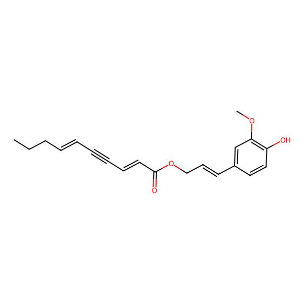 2D Structure of 3-(4-Hydroxy-3-methoxyphenyl)prop-2-enyl deca-2,6-dien-4-ynoate
