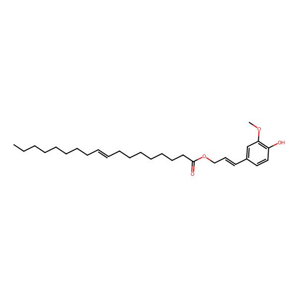 2D Structure of 3-(4-Hydroxy-3-methoxyphenyl)prop-2-enyl octadec-9-enoate 2D Structure of 3-(4-Hydroxy-3-methoxyphenyl)prop-2-enyl octadec-9-enoate