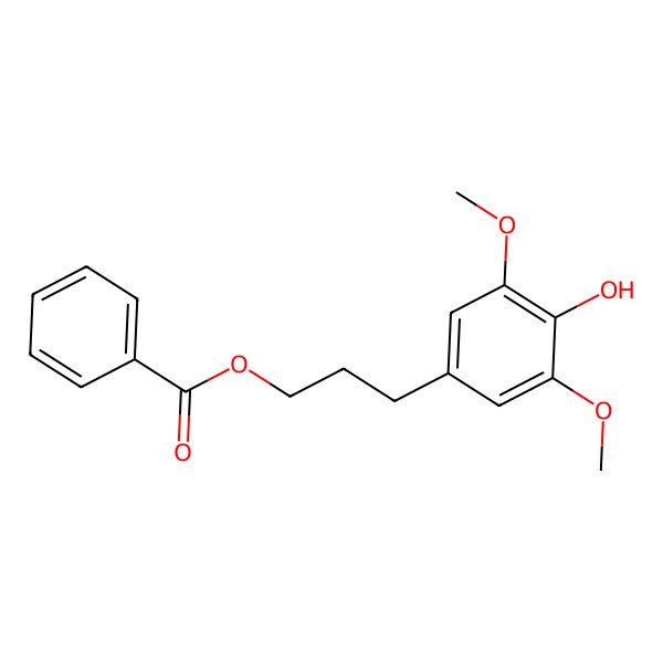 2D Structure of 3-(4-hydroxy-3,5-dimethoxy-phenyl)propyl Benzoate