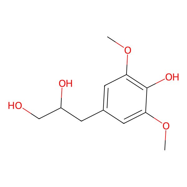 2D Structure of 3-(4-Hydroxy-3,5-dimethoxyphenyl)propane-1,2-diol