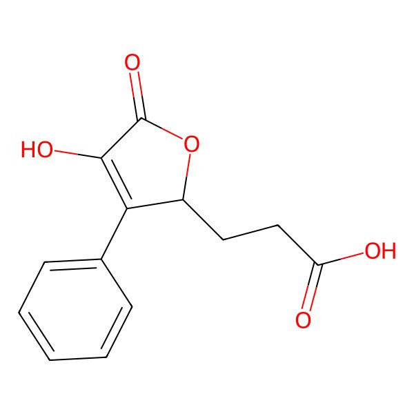 2D Structure of 3-(4-hydroxy-5-oxo-3-phenyl-2H-furan-2-yl)propanoic acid