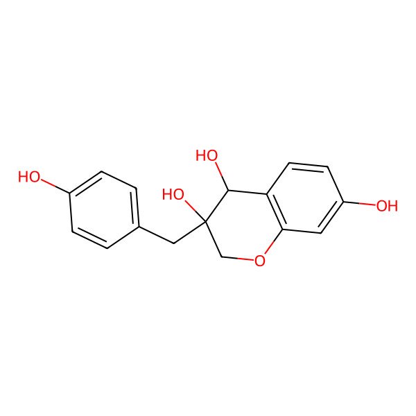 2D Structure of 3-(4-Hydroxybenzyl)-3,4,7-chromantriol