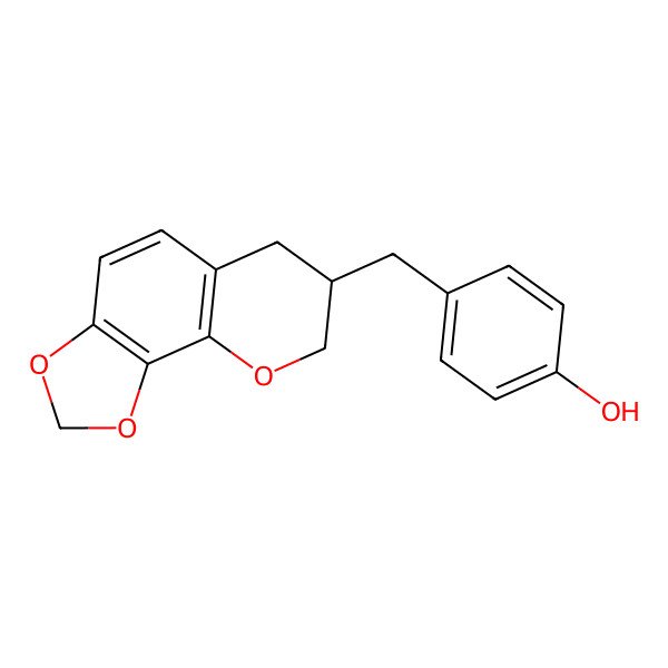 2D Structure of 3-(4-Hydroxybenzyl)-7,8-methylenedioxychroman