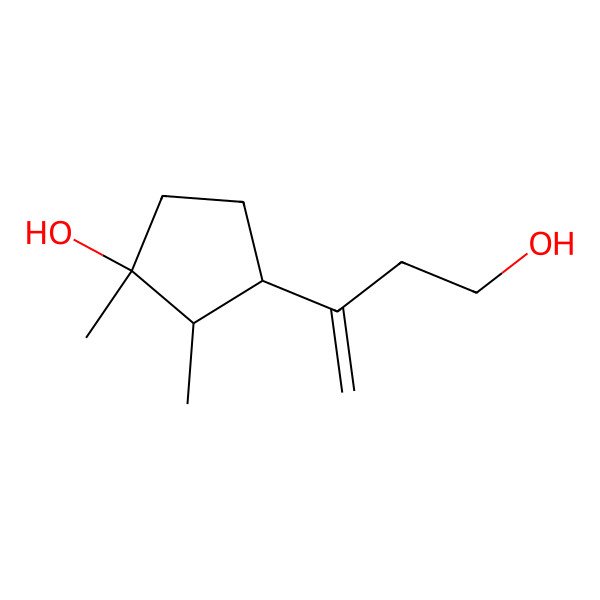 2D Structure of 3-(4-Hydroxybut-1-en-2-yl)-1,2-dimethylcyclopentan-1-ol