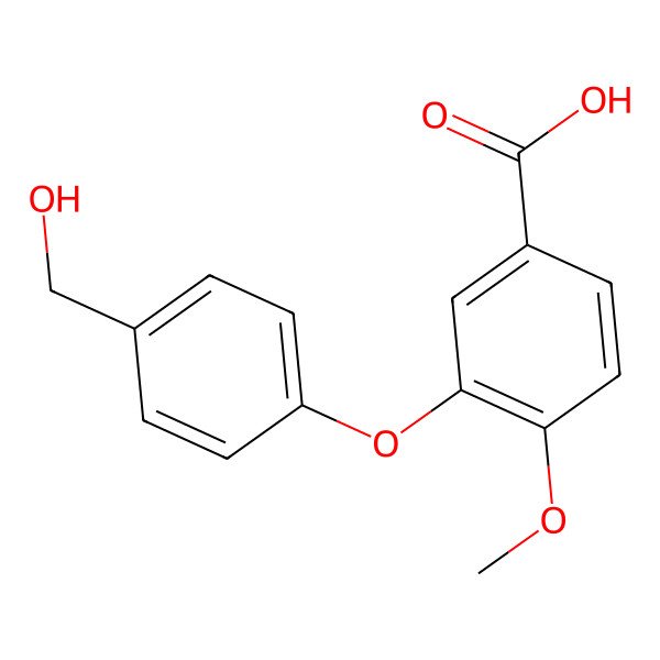2D Structure of 3-[4-(Hydroxymethyl)phenoxy]-4-methoxybenzoic acid