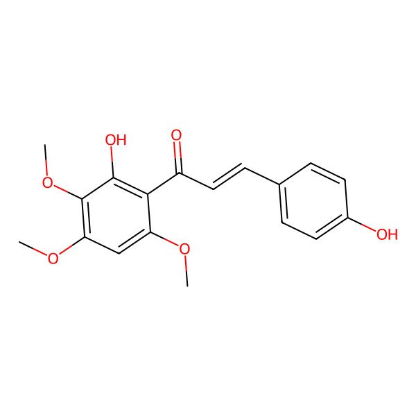 2D Structure of 3-(4-Hydroxyphenyl)-1-(2-hydroxy-3,4,6-trimethoxyphenyl)prop-2-en-1-one 2D Structure of 3-(4-Hydroxyphenyl)-1-(2-hydroxy-3,4,6-trimethoxyphenyl)prop-2-en-1-one