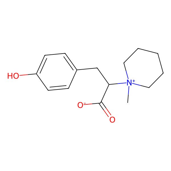 2D Structure of 3-(4-Hydroxyphenyl)-2-(1-methylpiperidin-1-ium-1-yl)propanoate