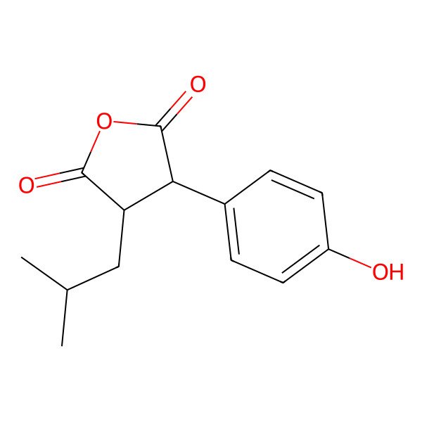 2D Structure of 3-(4-Hydroxyphenyl)-4-(2-methylpropyl)oxolane-2,5-dione