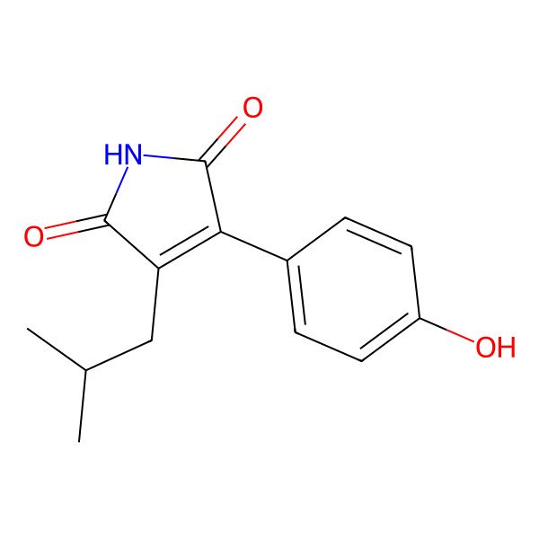 2D Structure of 3-(4-Hydroxyphenyl)-4-isobutyl-1h-pyrrole-2,5-dione