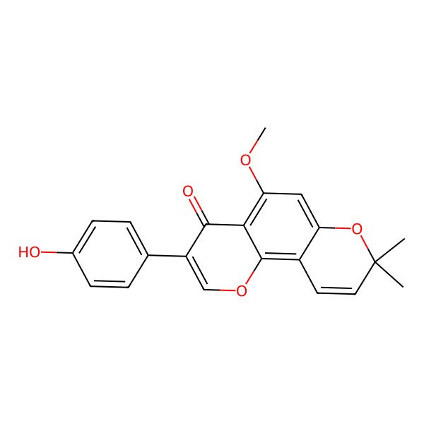 2D Structure of 3-(4-Hydroxyphenyl)-5-methoxy-8,8-dimethylpyrano[2,3-h]chromen-4-one