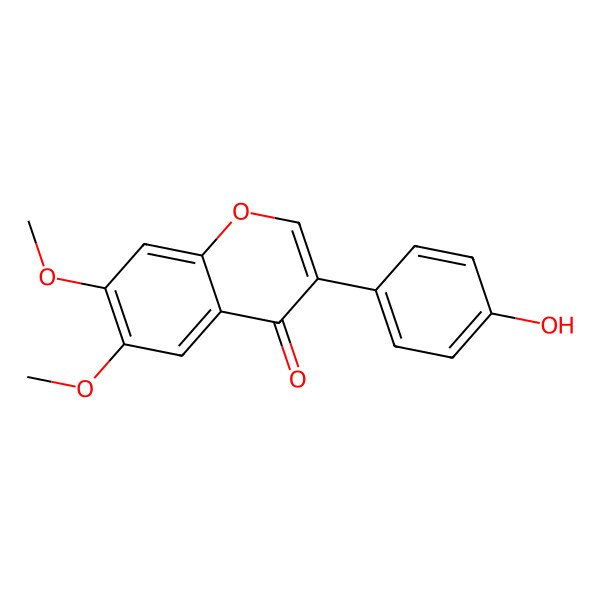 2D Structure of 3-(4-Hydroxyphenyl)-6,7-dimethoxychromen-4-one