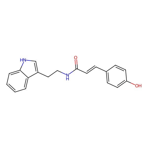 2D Structure of 3-(4-Hydroxyphenyl)-N-[2-(1H-indol-3-yl)ethyl]-2-propenamide