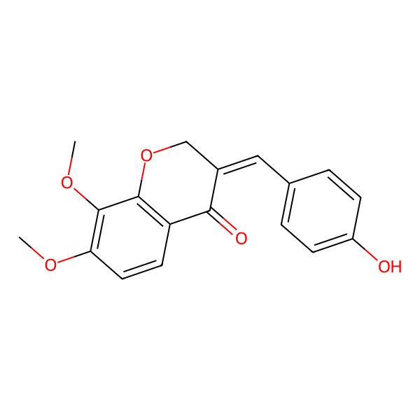 2D Structure of 3-[(4-Hydroxyphenyl)methylidene]-7,8-dimethoxychromen-4-one