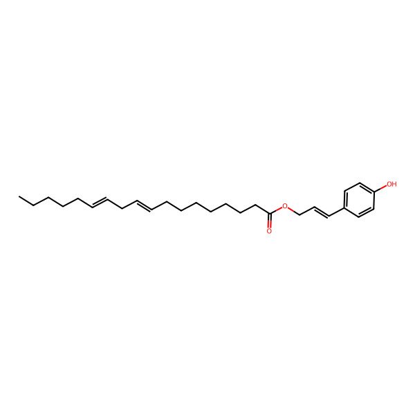2D Structure of 3-(4-Hydroxyphenyl)prop-2-enyl octadeca-9,12-dienoate