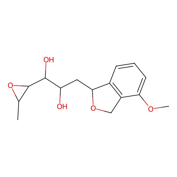 2D Structure of 3-(4-Methoxy-1,3-dihydro-2-benzofuran-1-yl)-1-(3-methyloxiran-2-yl)propane-1,2-diol