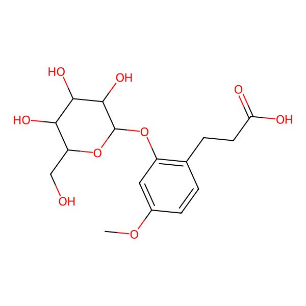 2D Structure of 3-[4-Methoxy-2-[3,4,5-trihydroxy-6-(hydroxymethyl)oxan-2-yl]oxyphenyl]propanoic acid