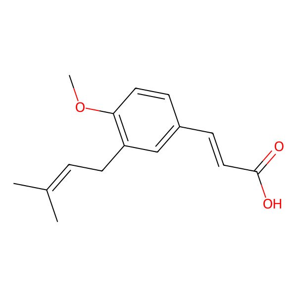 2D Structure of 3-[4-Methoxy-3-(3-methylbut-2-enyl)phenyl]prop-2-enoic acid