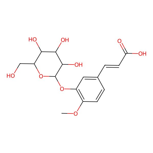 2D Structure of 3-[4-Methoxy-3-[3,4,5-trihydroxy-6-(hydroxymethyl)oxan-2-yl]oxyphenyl]prop-2-enoic acid