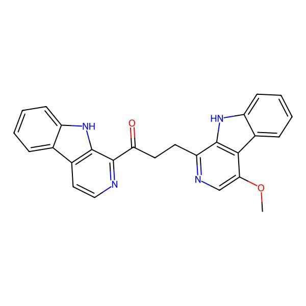2D Structure of 3-(4-methoxy-9H-pyrido[3,4-b]indol-1-yl)-1-(9H-pyrido[3,4-b]indol-1-yl)propan-1-one