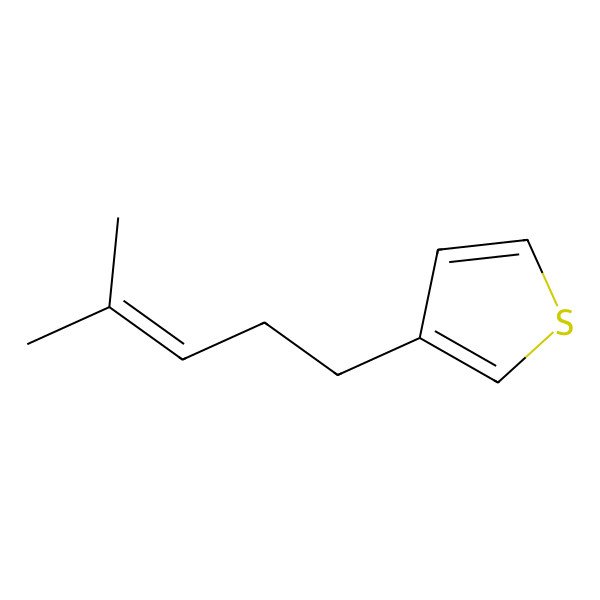 2D Structure of 3-(4-Methylpent-3-enyl)thiophene