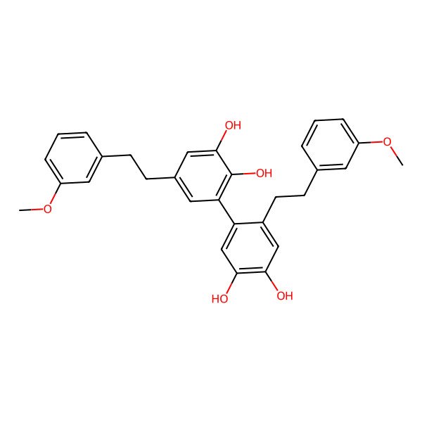 2D Structure of 3-[4,5-Dihydroxy-2-[2-(3-methoxyphenyl)ethyl]phenyl]-5-[2-(3-methoxyphenyl)ethyl]benzene-1,2-diol