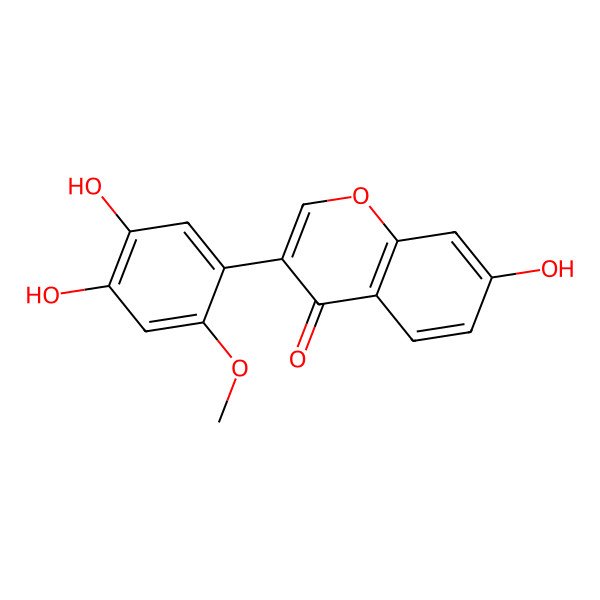 2D Structure of 3-(4,5-Dihydroxy-2-methoxyphenyl)-7-hydroxychromen-4-one