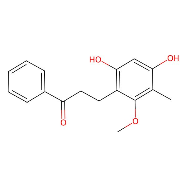 2D Structure of 3-(4,6-Dihydroxy-2-methoxy-3-methylphenyl)-1-phenylpropan-1-one