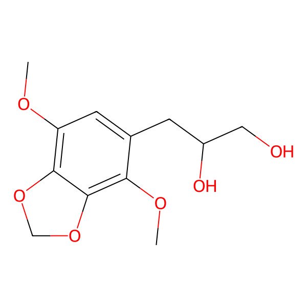 2D Structure of 3-(4,7-Dimethoxy-1,3-benzodioxol-5-yl)propane-1,2-diol