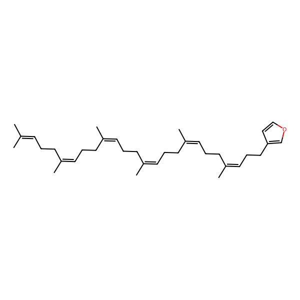 2D Structure of 3-(4,8,12,16,20,24-Hexamethylpentacosa-3,7,11,15,19,23-hexaen-1-YL)furan