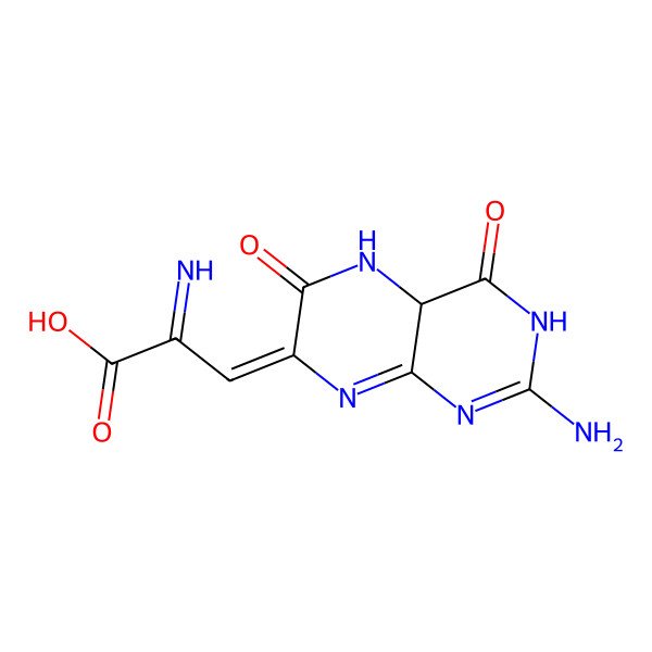 2D Structure of 3-[(4aS)-2-amino-4,6-dioxo-4a,5-dihydro-3H-pteridin-7-ylidene]-2-iminopropanoic acid