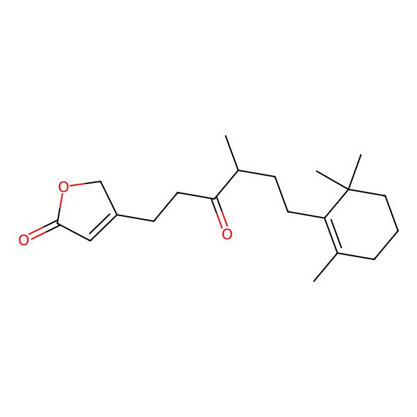 2D Structure of 3-[(4R)-4-methyl-3-oxo-6-(2,6,6-trimethylcyclohexen-1-yl)hexyl]-2H-furan-5-one