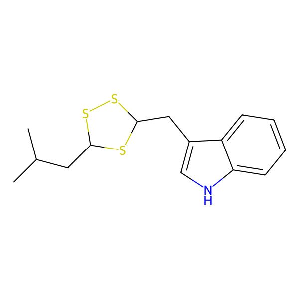 2D Structure of 3-[[5-(2-methylpropyl)-1,2,4-trithiolan-3-yl]methyl]-1H-indole