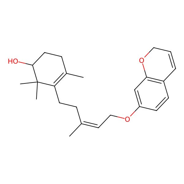 2D Structure of 3-[5-(2H-chromen-7-yloxy)-3-methylpent-3-enyl]-2,2,4-trimethylcyclohex-3-en-1-ol