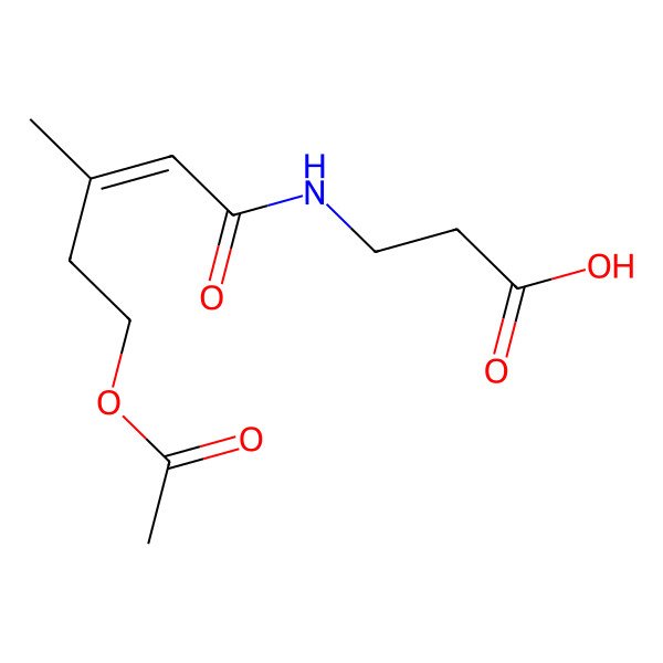 2D Structure of 3-[(5-Acetyloxy-3-methylpent-2-enoyl)amino]propanoic acid