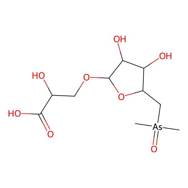 2D Structure of 3-[5-(Dimethylarsorylmethyl)-3,4-dihydroxyoxolan-2-yl]oxy-2-hydroxypropanoic acid