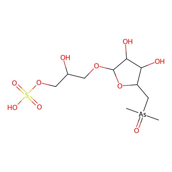 2D Structure of [3-[5-(Dimethylarsorylmethyl)-3,4-dihydroxyoxolan-2-yl]oxy-2-hydroxypropyl] hydrogen sulfate