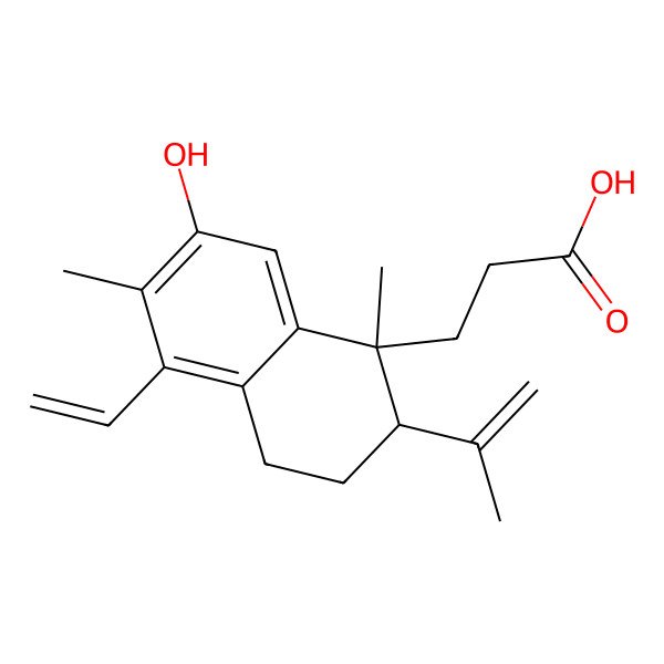 2D Structure of 3-(5-ethenyl-7-hydroxy-1,6-dimethyl-2-prop-1-en-2-yl-3,4-dihydro-2H-naphthalen-1-yl)propanoic acid