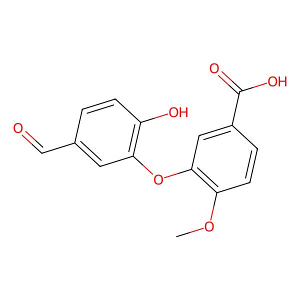 2D Structure of 3-(5-Formyl-2-hydroxyphenoxy)-4-methoxybenzoic acid
