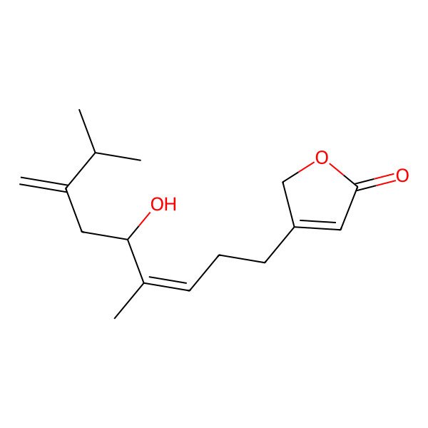 2D Structure of 3-(5-hydroxy-4,8-dimethyl-7-methylidenenon-3-enyl)-2H-furan-5-one