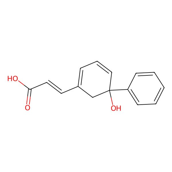 2D Structure of 3-(5-Hydroxy-5-phenylcyclohexa-1,3-dien-1-yl)prop-2-enoic acid