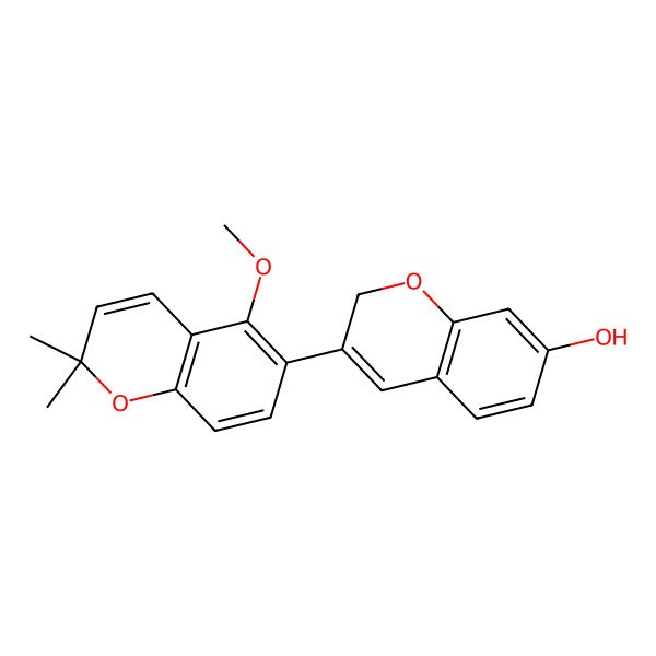 2D Structure of 3-(5-methoxy-2,2-dimethylchromen-6-yl)-2H-chromen-7-ol