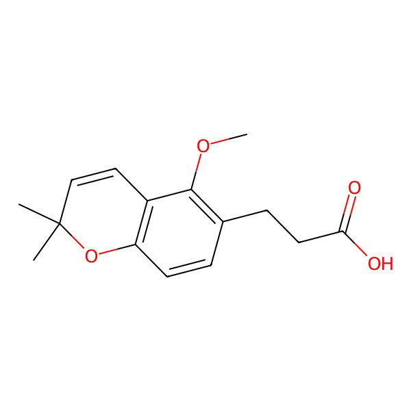 2D Structure of 3-(5-Methoxy-2,2-dimethylchromen-6-yl)propanoic acid