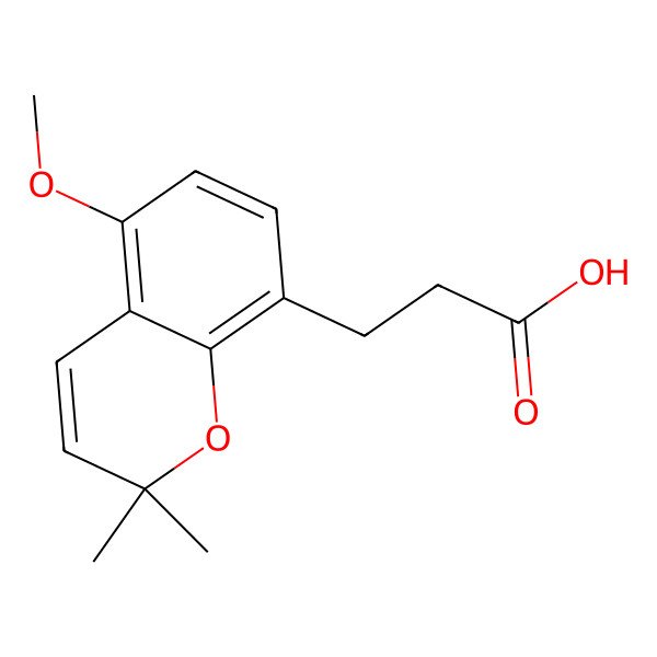 2D Structure of 3-(5-Methoxy-2,2-dimethylchromen-8-yl)propanoic acid