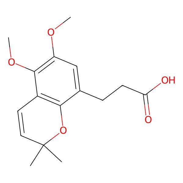 2D Structure of 3-(5,6-Dimethoxy-2,2-dimethyl-chromen-8-yl)propanoic acid
